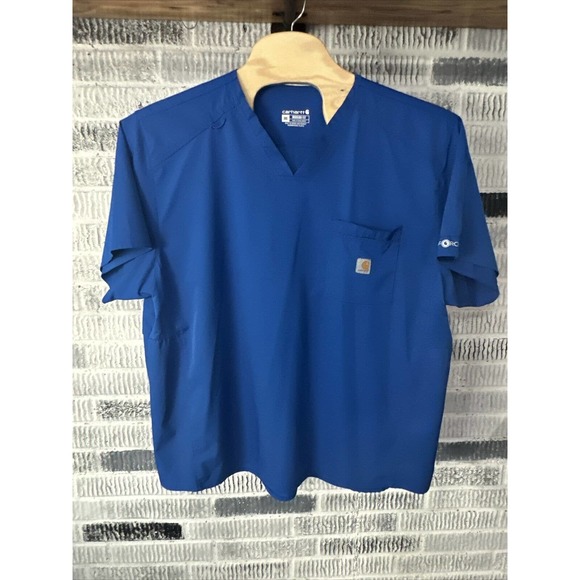 Carhartt Other - Carhartt Force Blue Scrub Top V-Neck Mens 3XL Short Sleeve‎ Shirt Top C15106